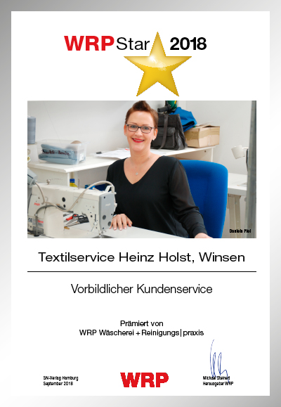 Textilservice Heinz Holst-Parkett Star Urkunde Textilservice Heinz Holst