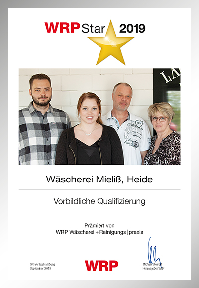 Wäscherei Mieliß-Parkett Star Urkunde Wäscherei Mieliß