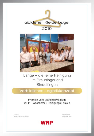 Lange – die feine Reinigung-Parkett Star Urkunde Lange – die feine Reinigung