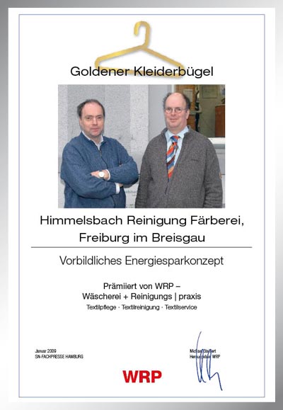 Himmelsbach Reinigung Färberei-Parkett Star Urkunde Himmelsbach Reinigung Färberei