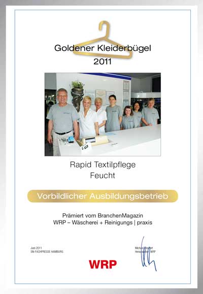 Rapid Textilpflege-Parkett Star Urkunde Rapid Textilpflege